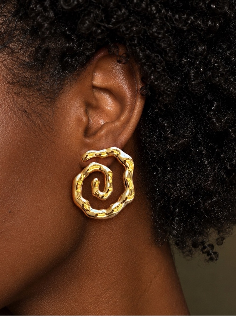 Gold Swirl Statement Earrings - Women Jewelry